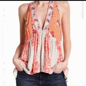 Free People Dream Darlin printed tank, size small, VGUC